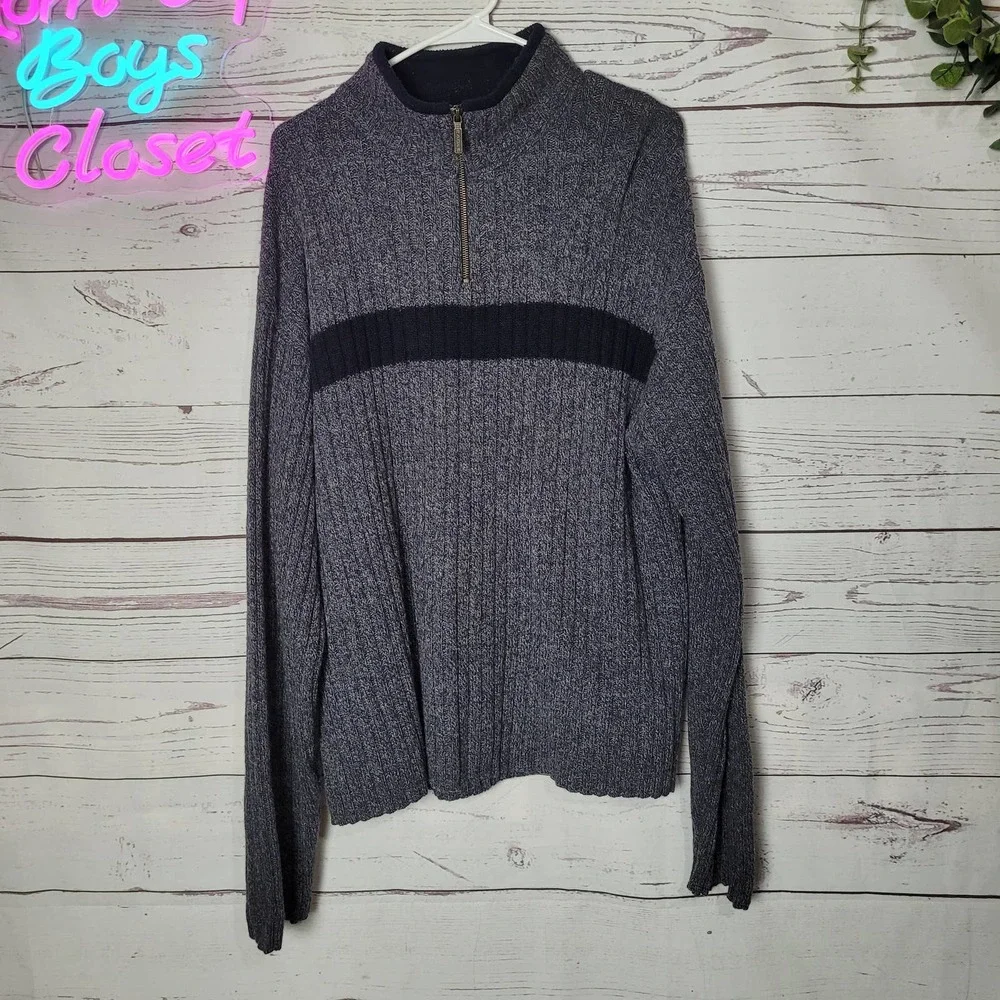 American Eagle Outfitters Charcoal Gray‎ 1/4 Zip Pullover Sweater Men's XL Wool